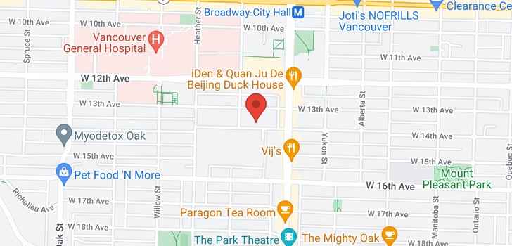 map of 317 555 W 14TH AVENUE